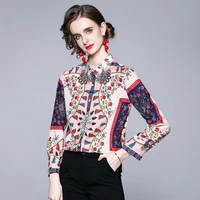 casual blouse women floral print blusas mujer de moda button up chemise femme elegant ol daily shirts for women turn down collar
