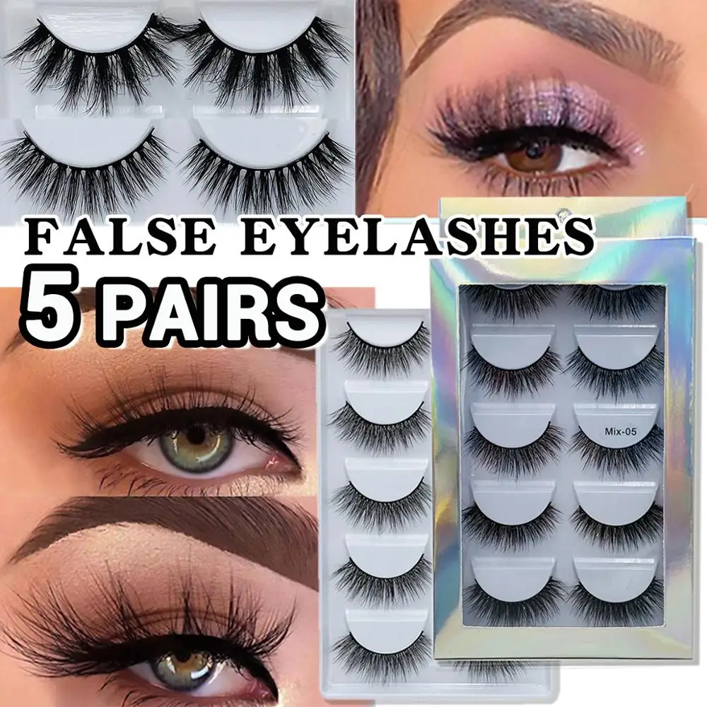5 пар 6D искусственные норковые ресницы натуральные накладные Объемные Мягкие