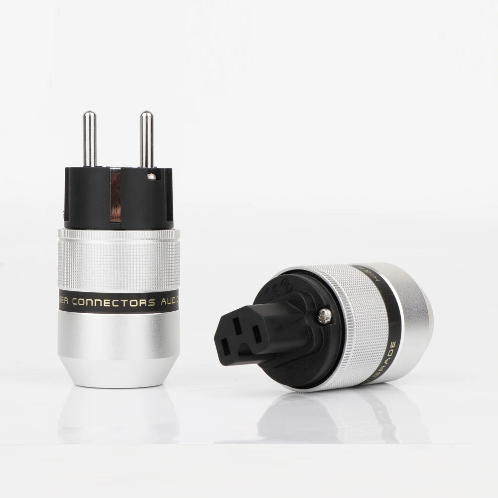 Одна пара 100% алюминиевая крышка родиевое покрытие ЕС ac Разъем питания