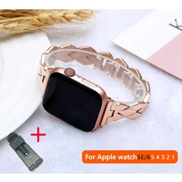 stainless steel strap for apple watch 76 apple watch band 44mm 40mm rhombic metal bracelet iwatch series6 5 4 iwatch 41mm 45mm