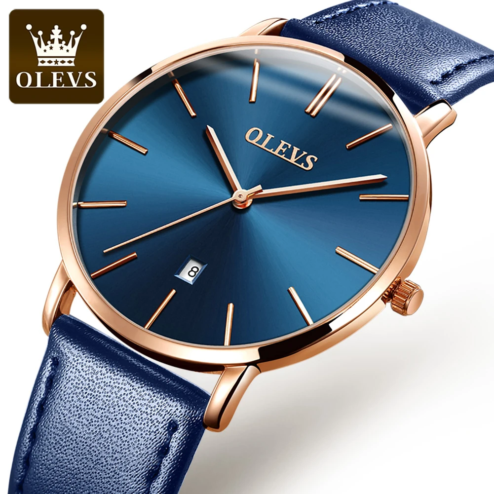 Mens Watches OLEVSTop Brand Luxury Waterproof Ultra Thin Date Clock Male Leather Strap Casual Quartz Watch Men Sports Wristwatch