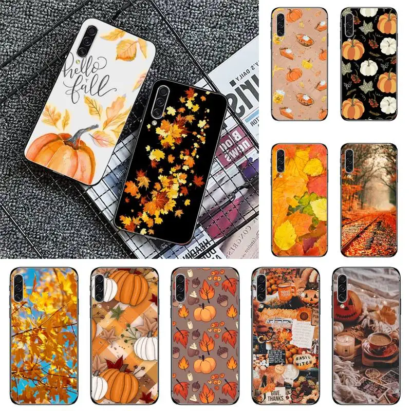 

Pumpkin happy autumn fall leaves Phone Case For Samsung galaxy A S note 10 7 8 9 20 30 31 40 50 51 70 71 21 s ultra plus