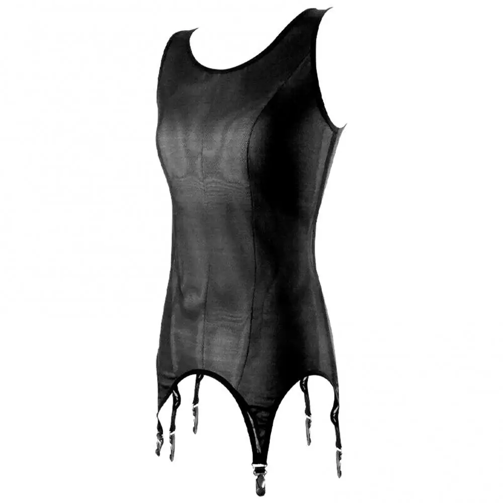 

Women See Through Vest Bodysuit Sexy Underwear Pajamas with Strap Garter Belt