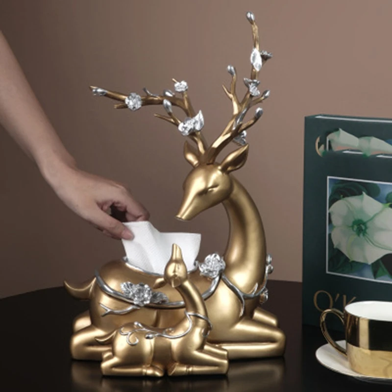 

Deer Tissue Box Living Room Coffee Table Office Home Luxury Creative Home Decoration Wedding Gift