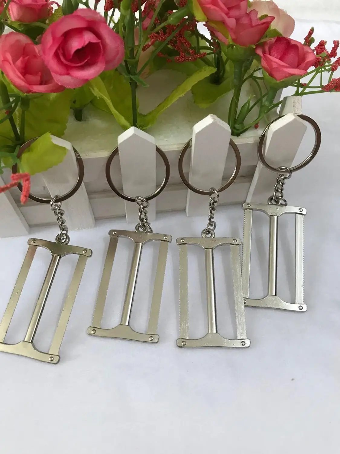 10 шт. новинка мини двухсторонняя пила металлические брелки брелоки пики брелок 3D