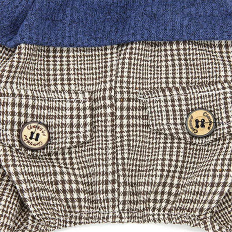 Комбинезон для собак одежда маленьких пудель Тедди клетчатые брюки нежная