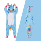 Детские комбинезоны Зимние новые кигуруми костюм единорога панды для девочек мальчиков комбинезон с животными Детская одежда пижамы детские комбинезоны пижамы