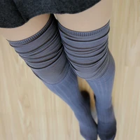 women long stockings over knee tight long socks fit for twenties lady athleisure wear skin or gray color thin slouch stockings