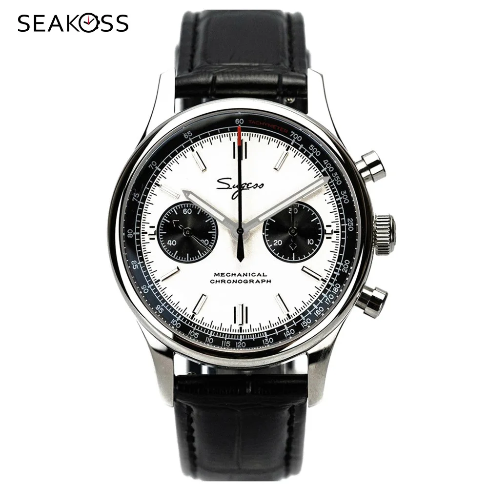 Мужские часы с хронографом 40 мм сапфировым стеклом Seagull 1963 Металлический