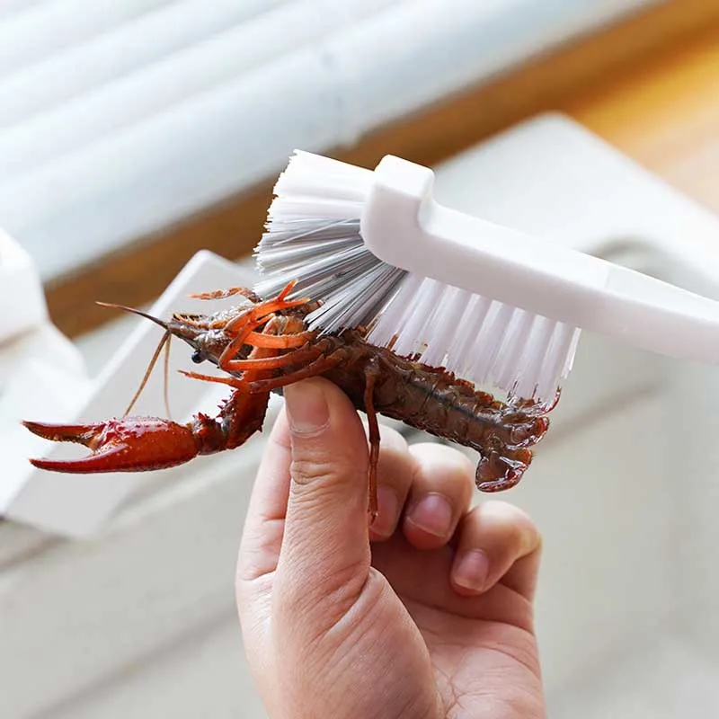 

1Pcs Cleaning Brush Bathroom Cleaning Portable Brush Corner Brush Bending Handle Scrubber Curved Kitchen Tools Accessories