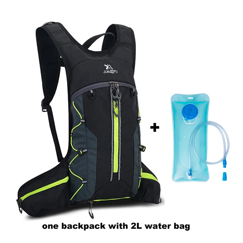green with water bag Водонепроницаемый походный гидратационный рюкзак для мочевого пузыря, складной мужской спортивный рюкзак для альпинизма, велосипедный рюкзак для горного велосипеда, без сумки для воды - Цвет: green with water bag