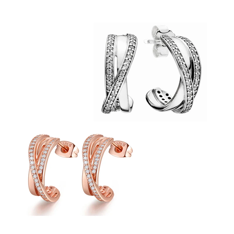 

Серьги-кольца женские из серебра 925 пробы, 2 вида