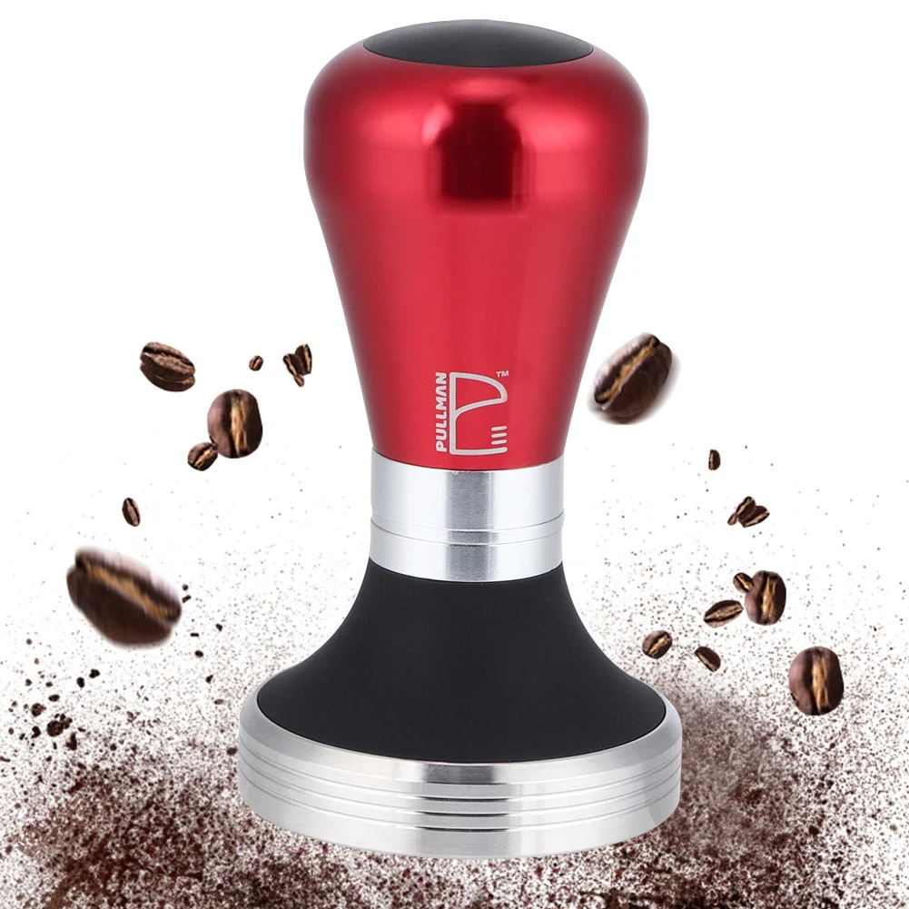 

58mm Adjustable Height Stainless Steel Coffee Powder Tamper With Handle For Coffee Machine Red