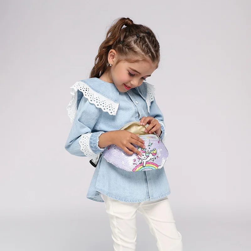 Сумка на пояс с единорогом Детская поясная сумка для женщин модный кошелек