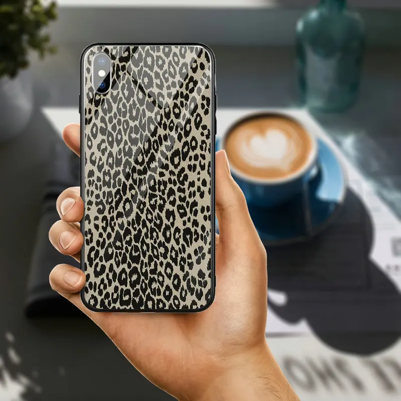 Чехлы для телефонов из закаленного стекла с леопардовым принтом тигра