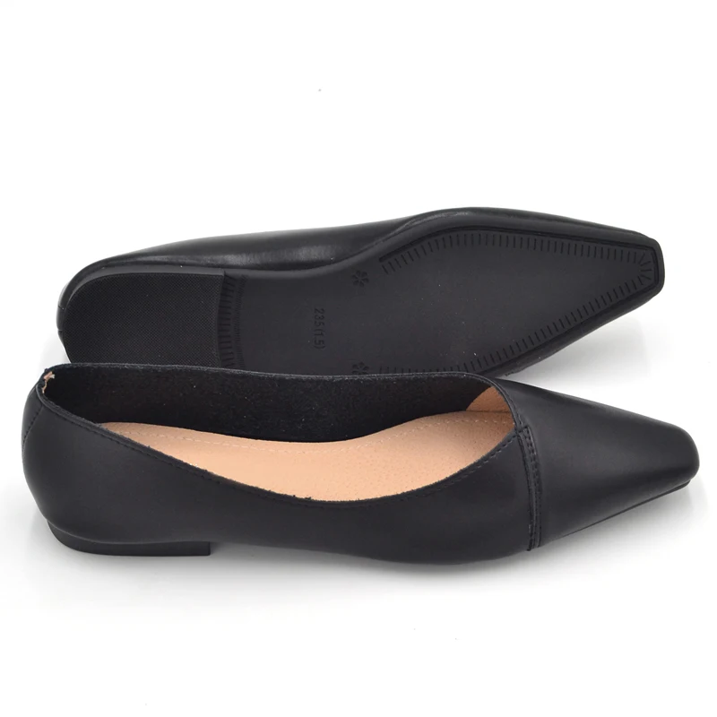 Дизайнерская обувь на плоской подошве Женские балетки с острым носком в