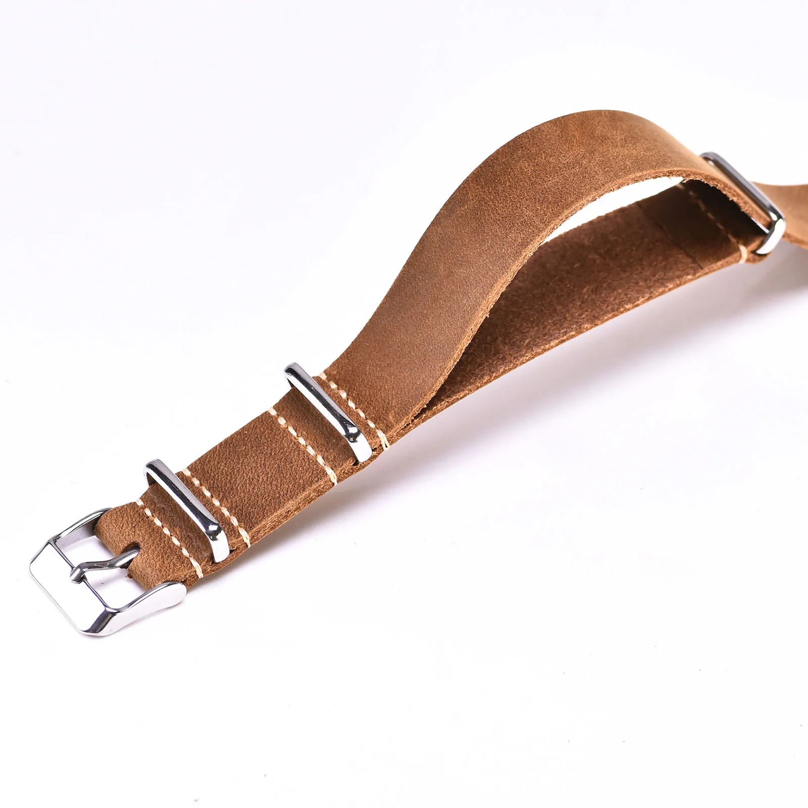 beafiry nato watch band 18mm 20mm 22mm calfskin leather strap watchband for men women huawei samsung black blue red tan green free global shipping