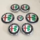 Новая зеленая Автомобильная эмблема ALFA ROMEO 7 шт.компл., колпачки для передней крышки багажника, наклейка на заднюю крышку багажника 2x74 мм, 4x60 мм, 1x40 мм