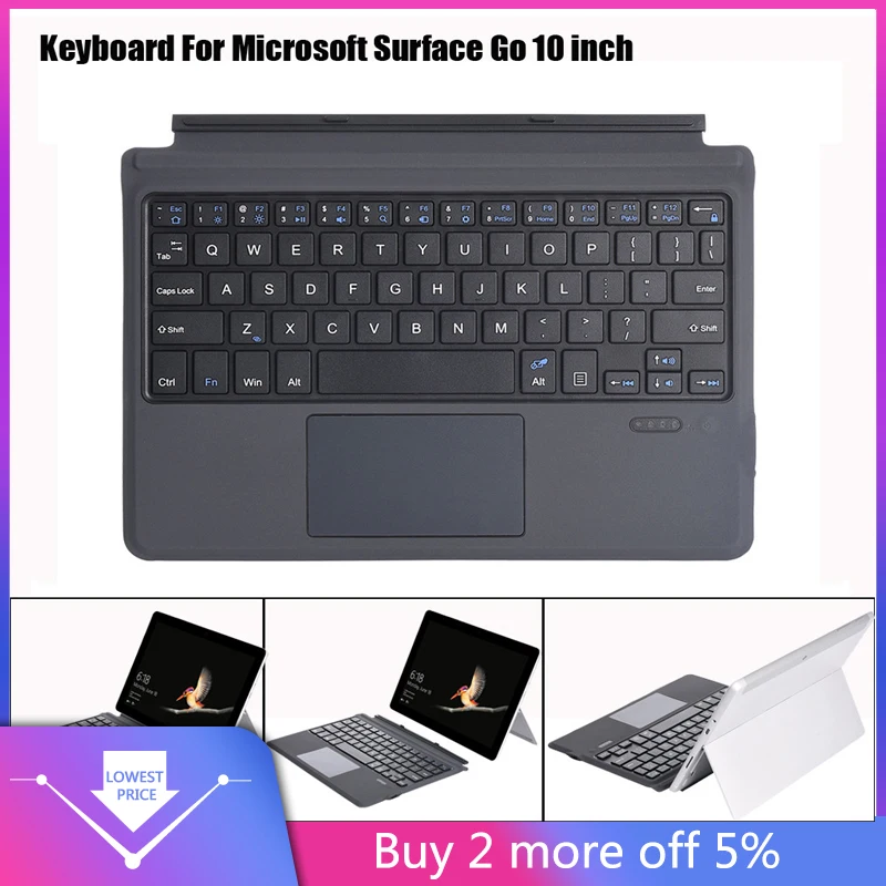Ультра-тонкая сенсорная Bluetooth клавиатура Магнитная Адсорбция для microsoft Surface Go 10 дюймов тонкий трекпад Беспроводная BT клавиатура