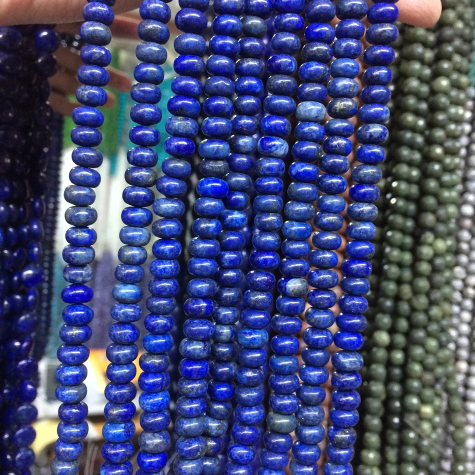 

Charming Lapis Lazuli 5x8mm Natural stone rondelle loose beads diy hot sale Jewelry making 15 inch MY5145