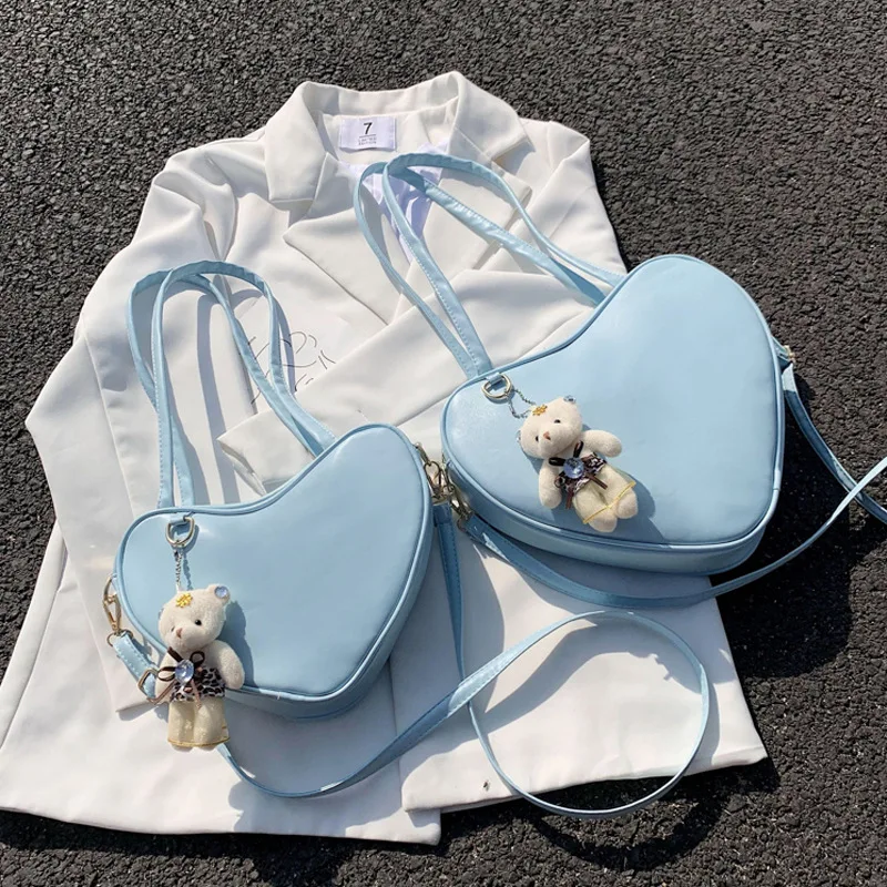 Модные корейские женские сумки на плечо мини милый медведь подвеска женская