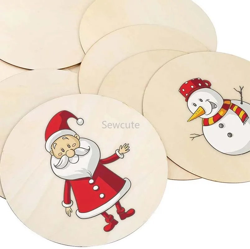 Диаметр 1-10 см Φ круглые деревянные ломтики круги диски для рукоделия детская