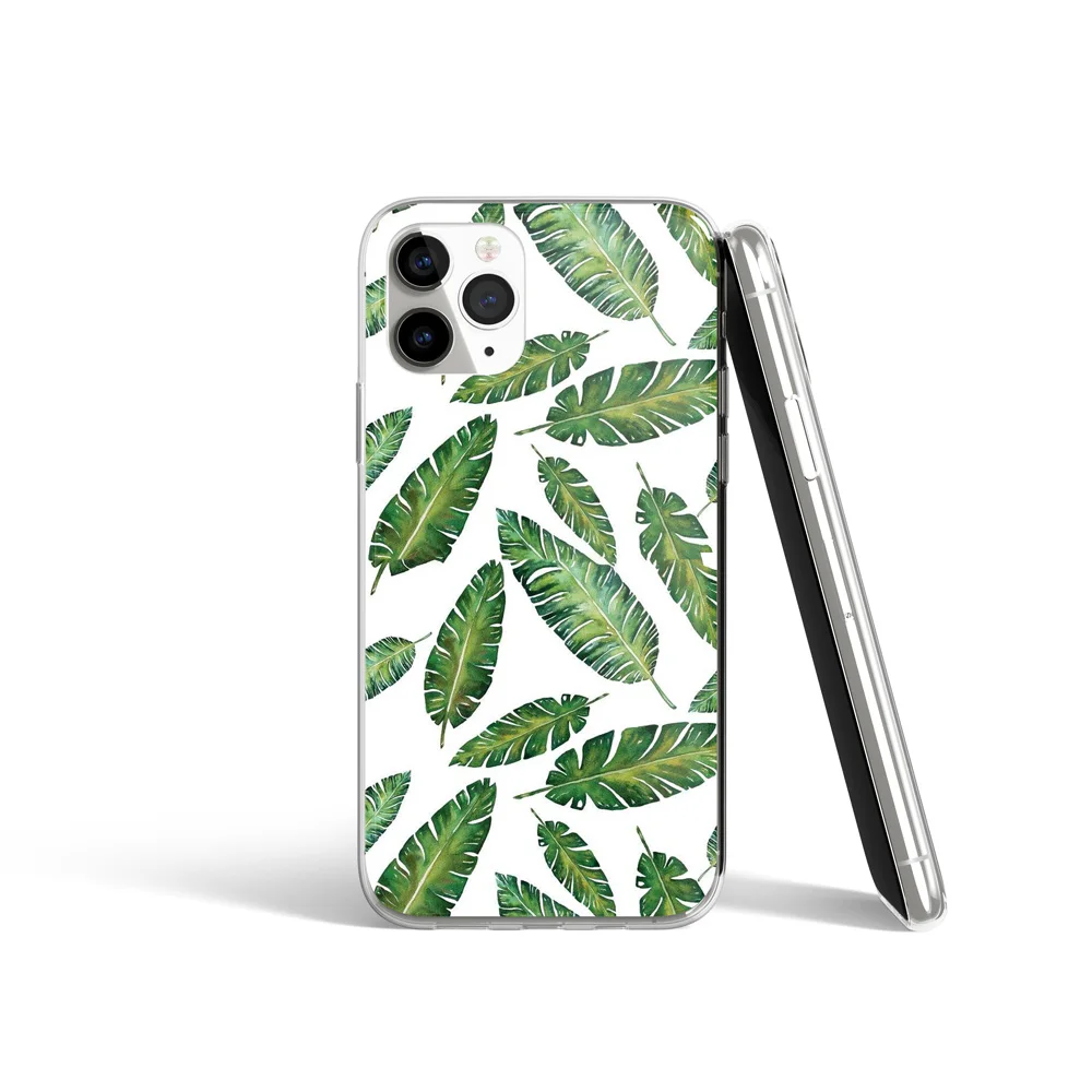 

Banana Leaves Flowers Pattern Phone Cover Case for IPhone 11 X XR XS Pro Max Soft TPU Mobile Phone Protection Back Cover Case