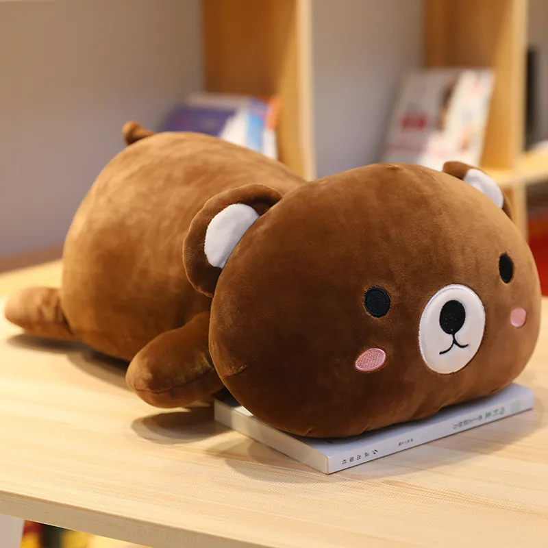 brown bear Желтая утка Пикачу Спящая длинная подушка милая кукла девочка Плюшевая Игрушка Ленивый человек кровать на большой хаски кукла-Хомяк милый комфорт - Цвет: brown bear