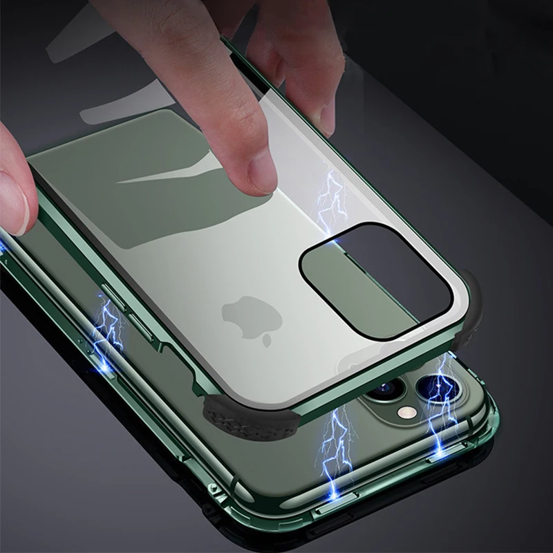 Антишпионский Магнитный чехол для iPhone 11 Pro XR XS Max четыре стороны