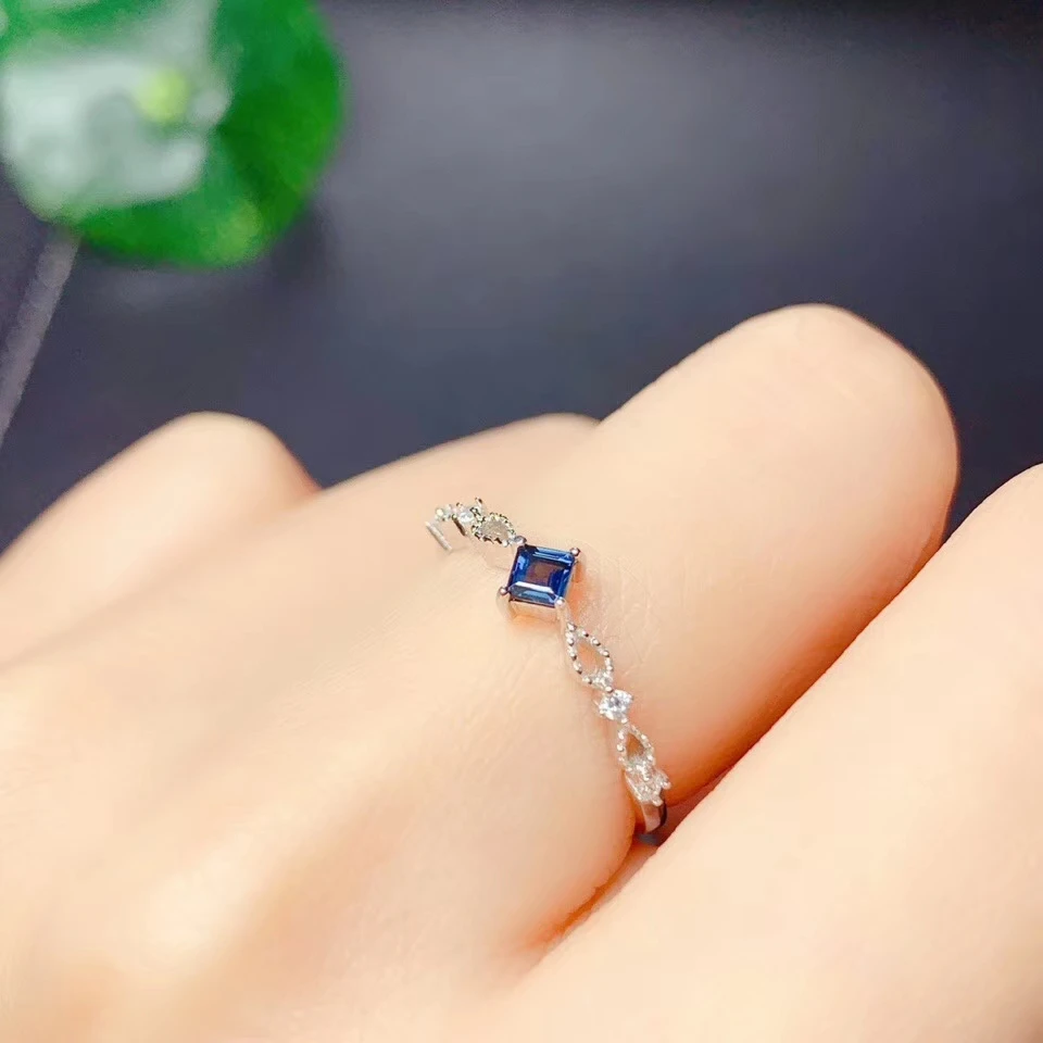

Модное голубое сапфировое кольцо из драгоценных камней для женщин Серебряное ювелирное изделие натуральный драгоценный камень цвет Насто...