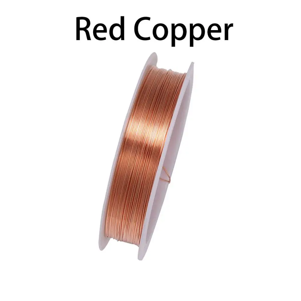 Red Copper 1 рулон металлический Медный провод Бисер провод Dia 0,2 0,3 0,4 0,5 0,6 0,7 0,8 1 мм Бисер проволока для изготовления ювелирных изделий DIY браслет - Цвет: Red Copper