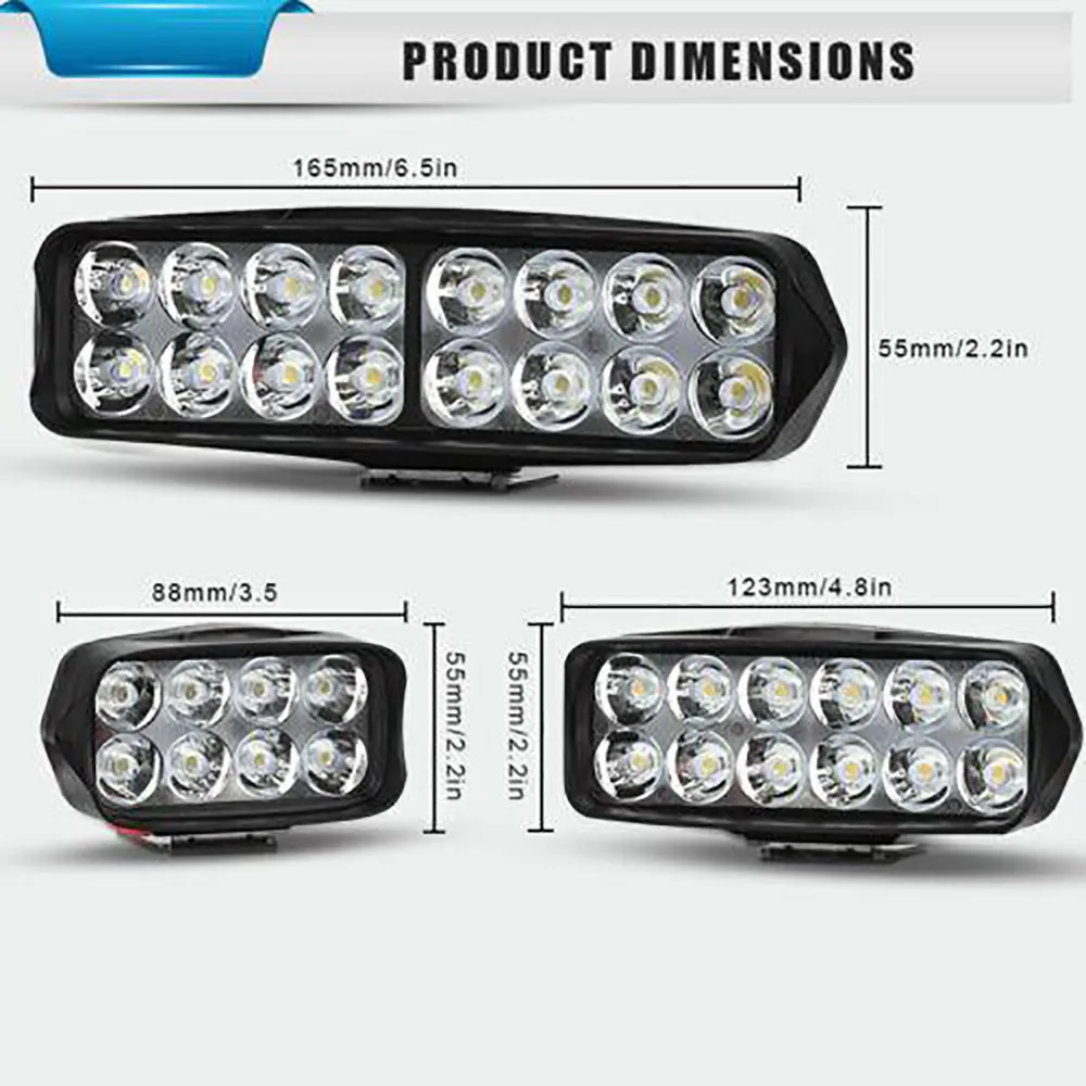 

16 LED Motorcycle Headlight 5700-7000K White Parts Scooter Truck Driving
