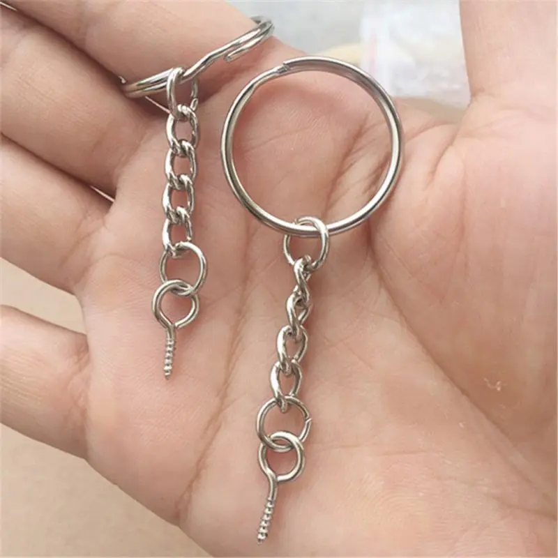 

20Pcs Screw Eye Pin Key Chains With Open Jump Ring Chain Extender Jewelry Making