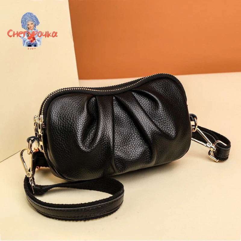 

Shoulder Bag For Women 2021 New Fashion Dumpling Bag Portable Travel Messenger Bag Classic Popular Black Female Bag With Frills