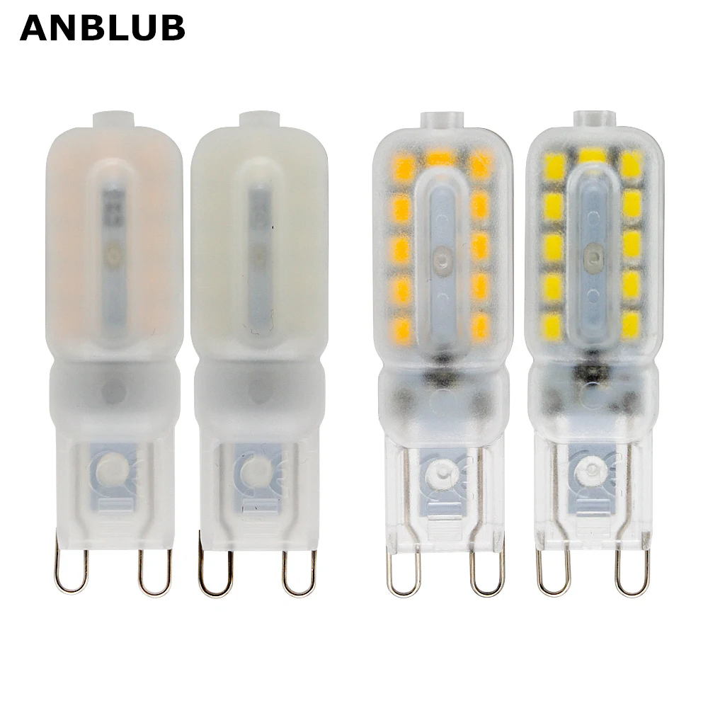 ANBLUB G9 светодиодный светильник 220 В лампа с регулируемой яркостью SMD 2835 Точечный светильник для люстры, сменный галогенный светильник 20 Вт 30 Вт 40 Вт, 2 шт./лот