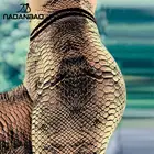 Женские спортивные Леггинсы с высокой талией, со змеиным принтом