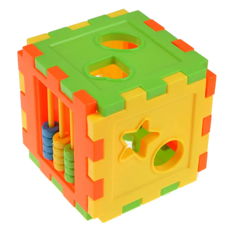 

1Set Educational Cube Bricks Animal Geometric Shape Matching Blocks Sorting Box Plastic Baby Intelligence Toy Building Blocks