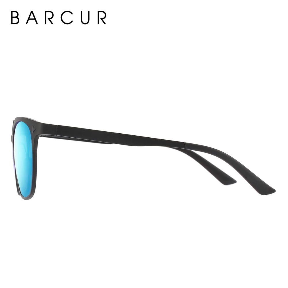 BARCUR алюминиевые магниевые солнцезащитные очки ретро стимпанк круглые мужские