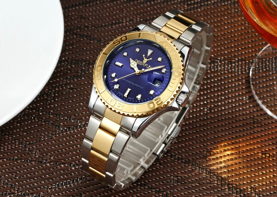 Швейцарские oyster perpetual Rolexable Япония MIYOTA Кварцевые часы yacht Kelpie мужские часы водонепроницаемые с календарем relogio masculino