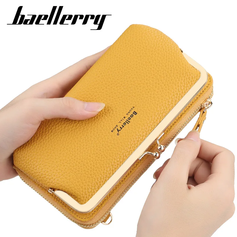 

Baellerry Ms. Han edition litchi grain high-capacity mobile wallet bag joker pure color one shoulder inclined across packets