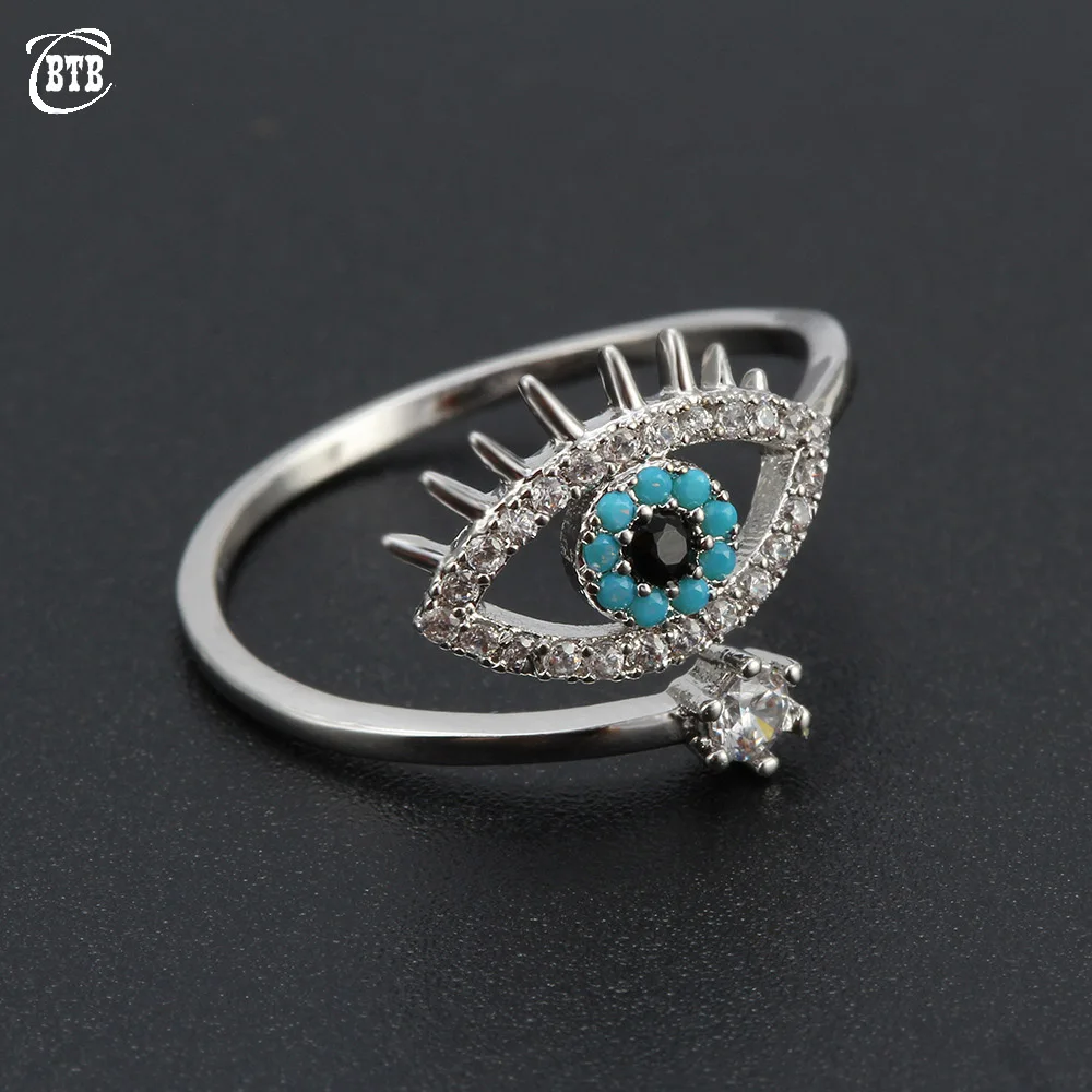Открытые Кольца Lucky Eye от сглаза медное кольцо с микрозакрепкой из кубического