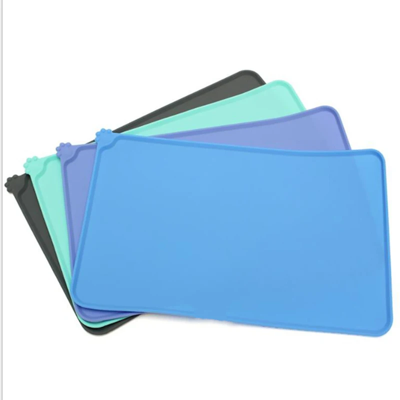 Водонепроницаемый коврик для собак и кошек однотонный силиконовый корма