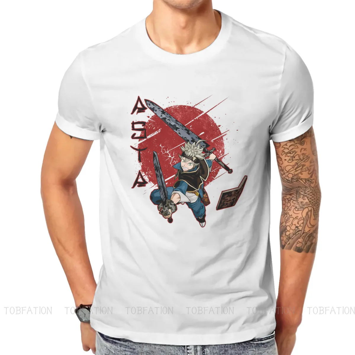 Черный клевер аниме Япония воин Футболка Винтаж подростков Графический высокое