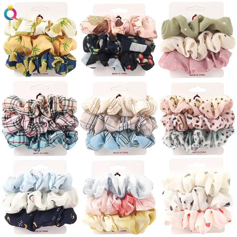 

Hot Sale 3Pcs/Lot Hairband Elastic Rubber Bands Headband Scrunchie For Women Girl hair accessories QY123034