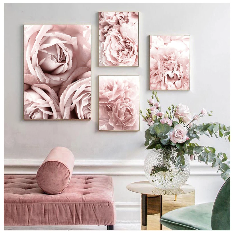 Постер с цветами пионы принты розы искусство на стене цветочное холст картина