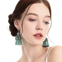 bohe handmade tassel earrings for women high quality vintage cotton hanging earrings 2021trend party new women jewelry best gift