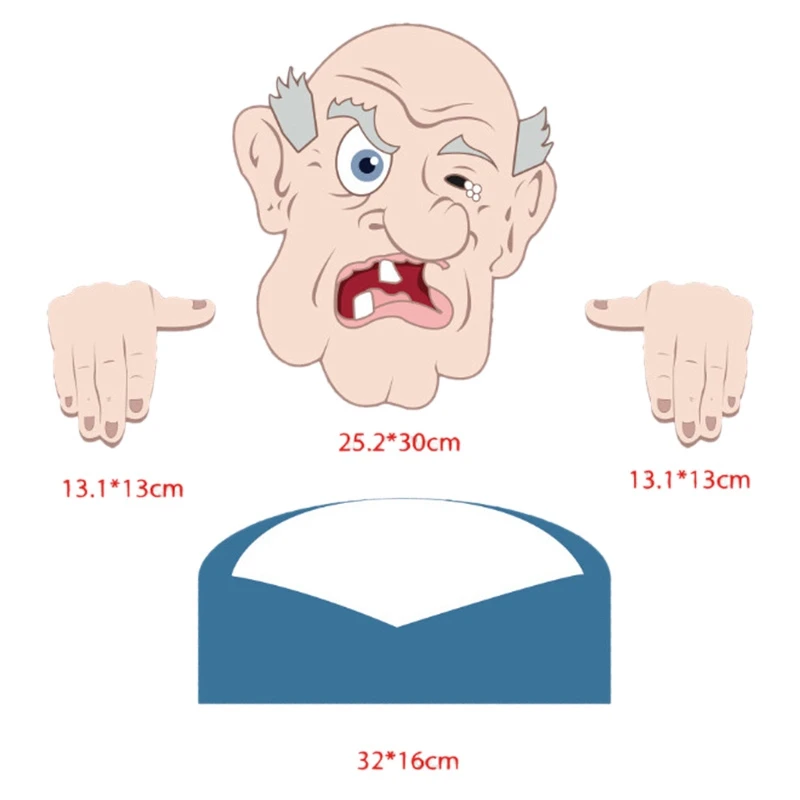 

2Pcs Garden Illustration Fence Decoration Angry Old Man and Lady Garden Art Farm Courtyard Ornament Garden Jardin Decor