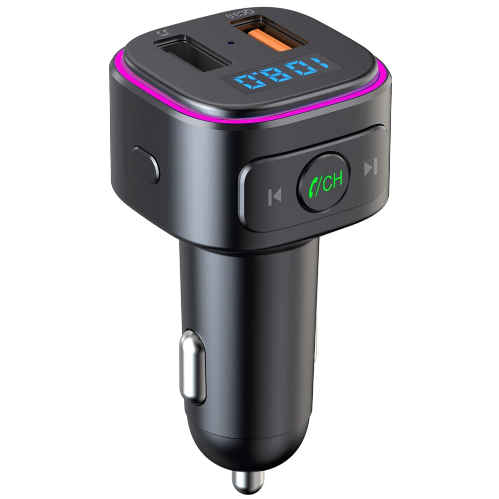 

CDEN car MP3 music player FM transmitter Bluetooth receiver U disk lossless music USB type car charger QC3.0 Quick charge