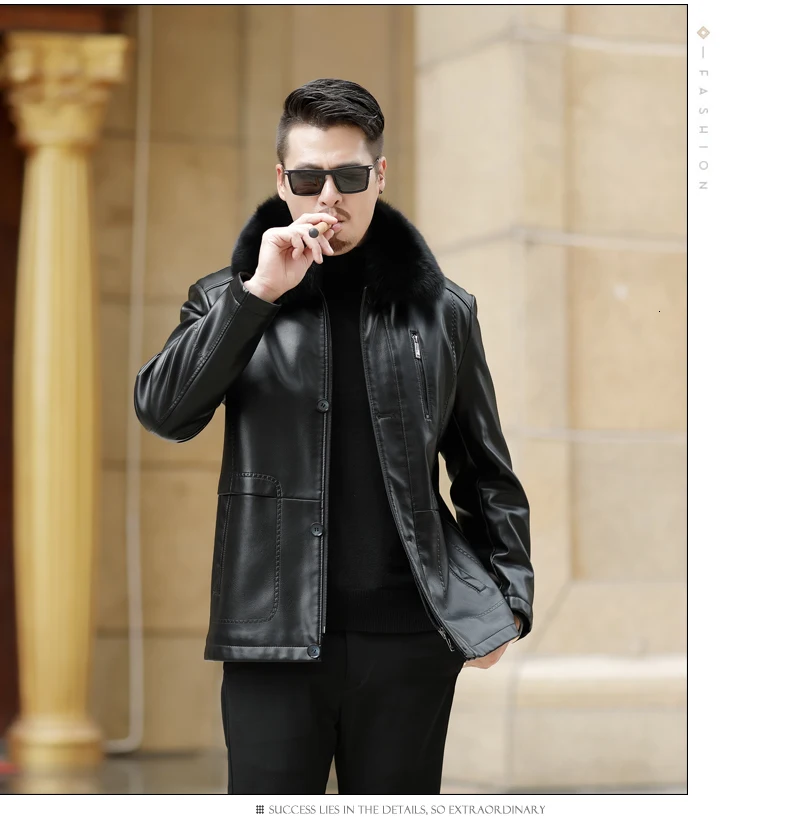 NEW Youth Winter Fur Leather Jacket Mens Plus Size Suede Leather Jackets Men Faux Fur Thick Warm Long Suede Jacket zipper