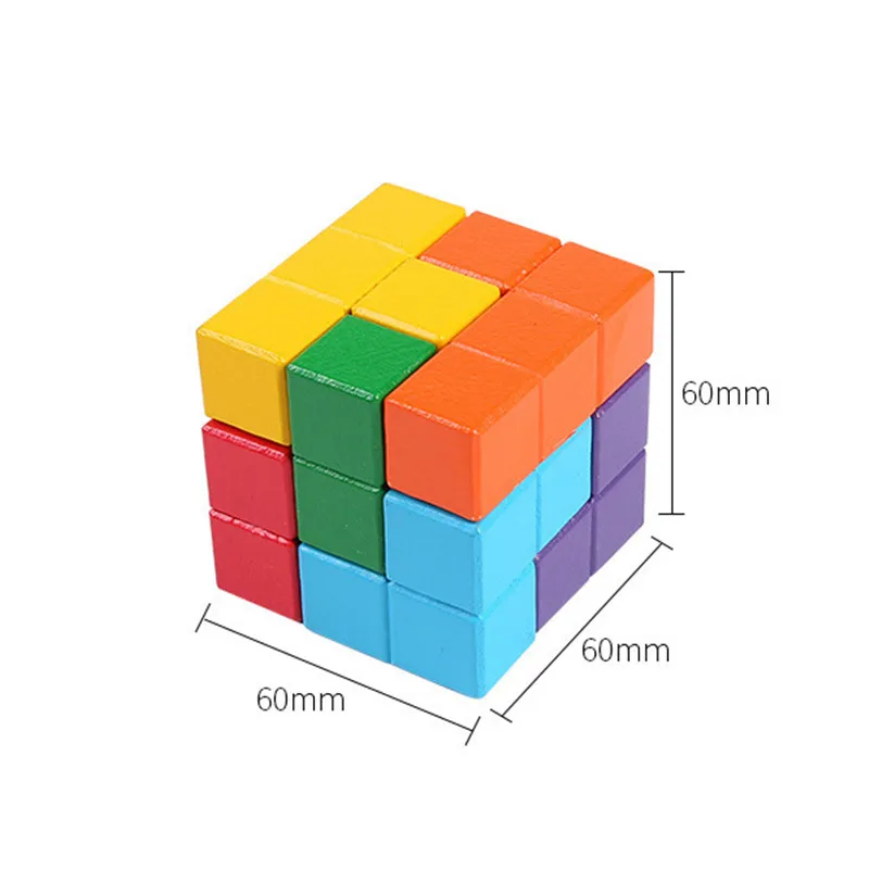 Деревянная 3D головоломка игрушка строительство Монтессори развивающая игра для